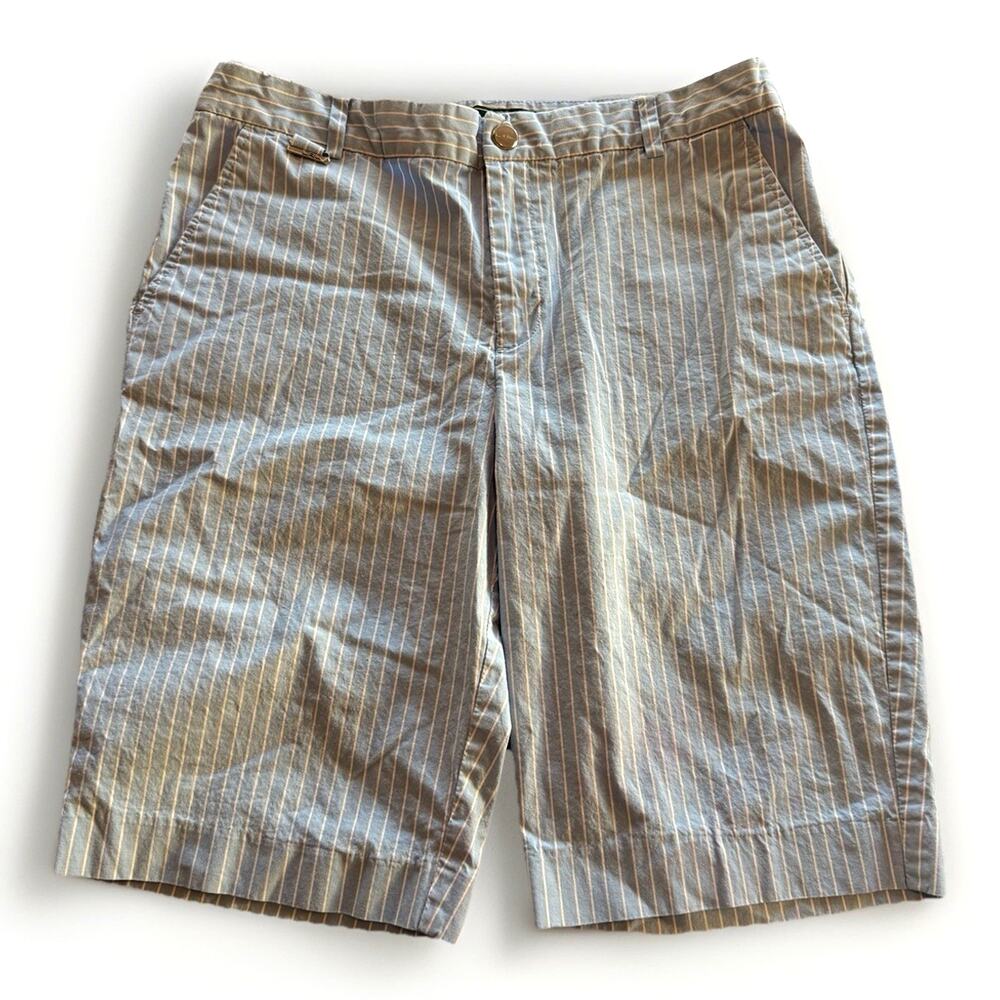 Lauren Ralph Lauren Striped Shorts Blue White Size 8 L-RL Lauren Active